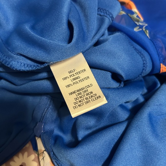 NEW Lulu’s Royal Blue Floral Print Lace-Up Skater Dress Women’s Size Small - Picture 8 of 9